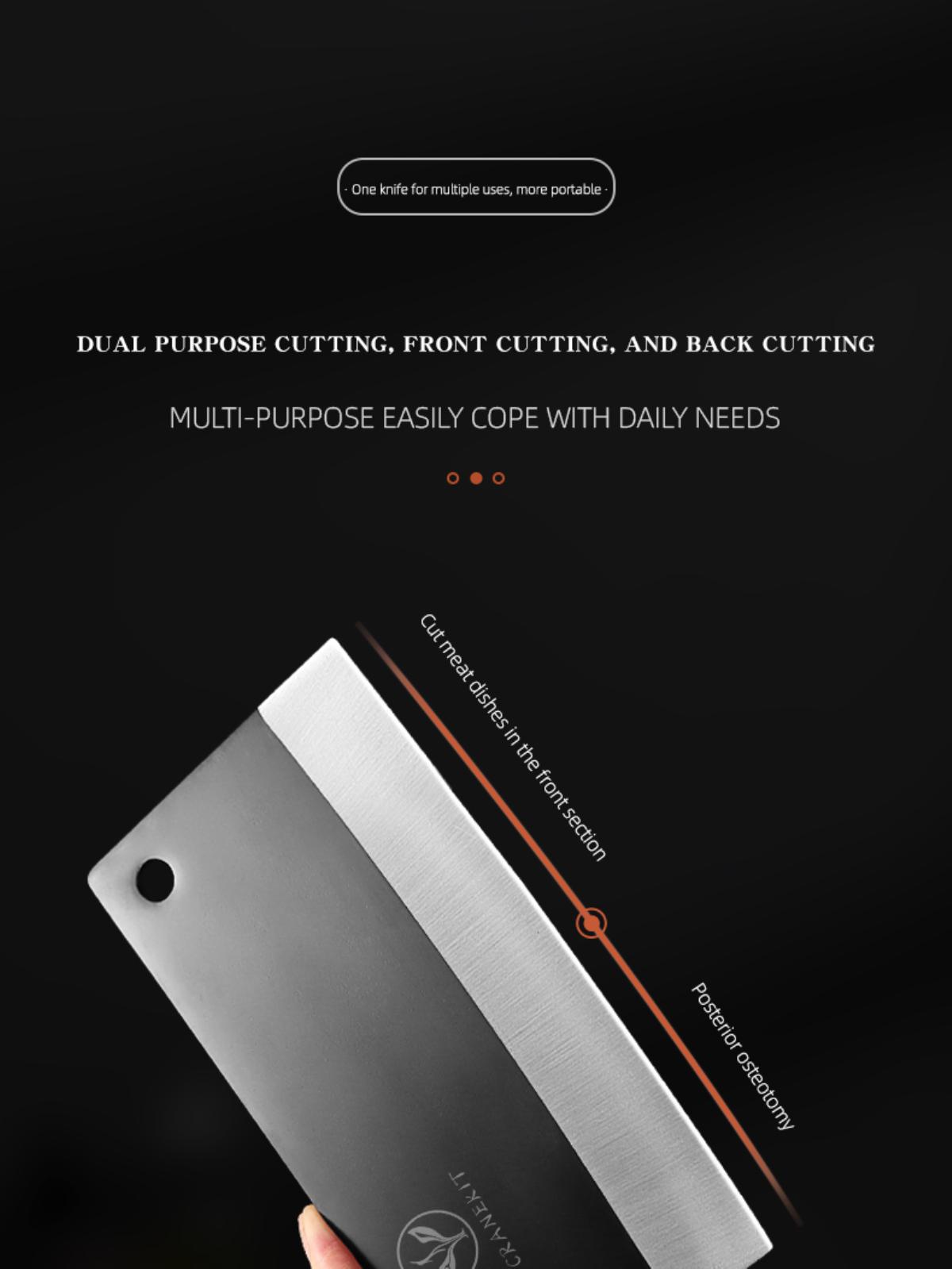 CRANEKIT Vegetable Knife - Ultra-Fast Sharp Chopping Knife for Vegetables, Bone, and All-Purpose Use in Kitchen