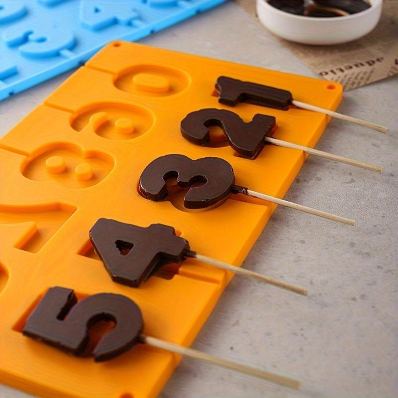 3D Numbers Lollipop Mold - Reusable Cake Candy Snack Baking Mold - Uncharged Kitchen Accessory for Baking Tools