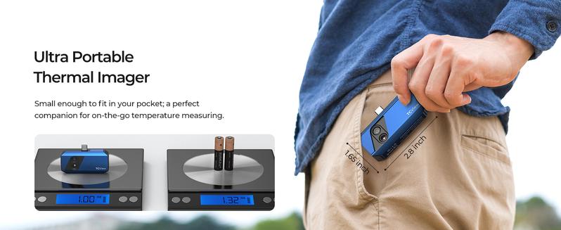 TOPDON TC001 Plus Thermal Camera for Android, 256 x 192 IR High Resolution with Visual Camera, 25Hz Refresh Rate, Dual-Lens Thermal Imaging Camera