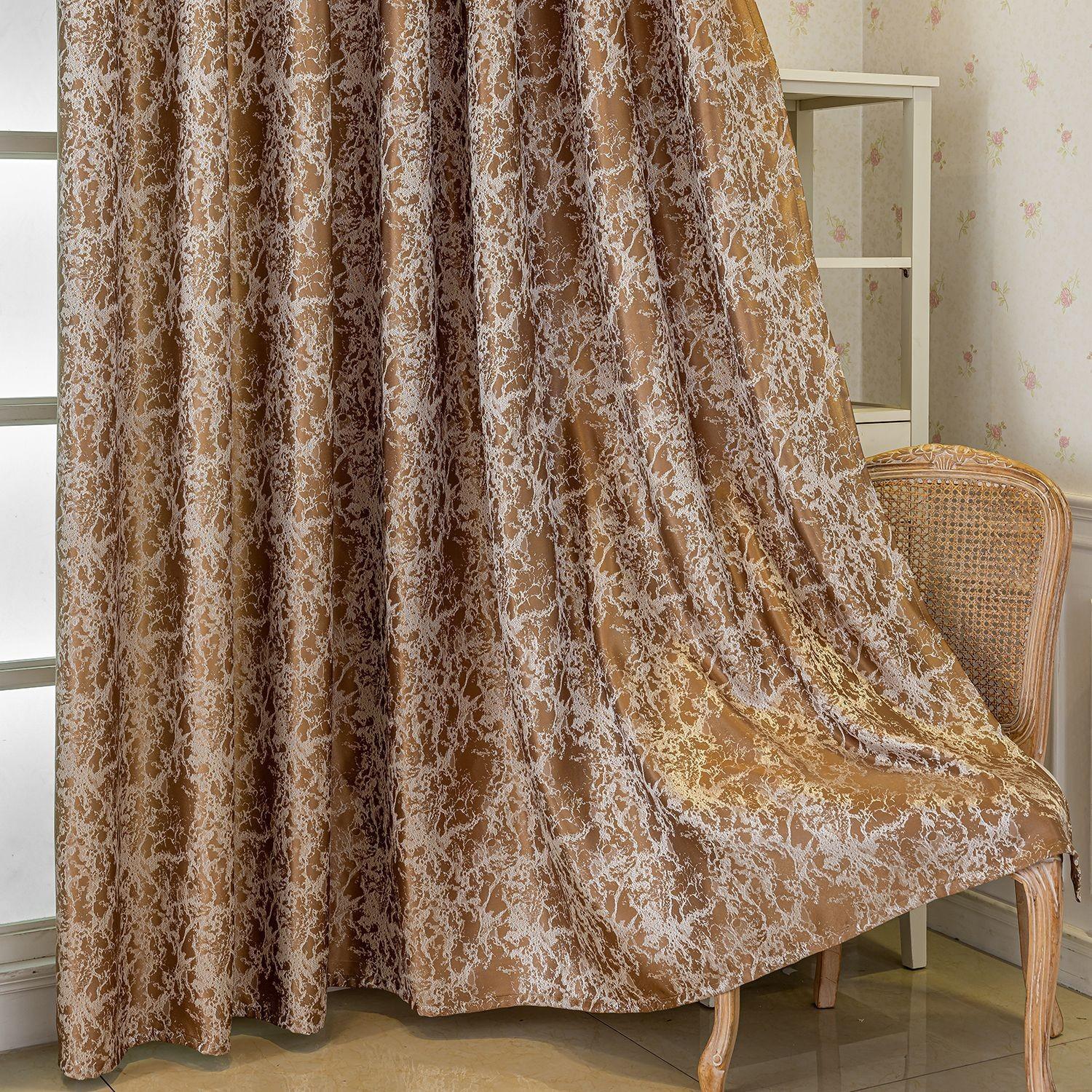 Tree Bark Pattern Jacquard Curtain, Modern Minimalist Blackout Curtain, Style, Single Piece Curtains
