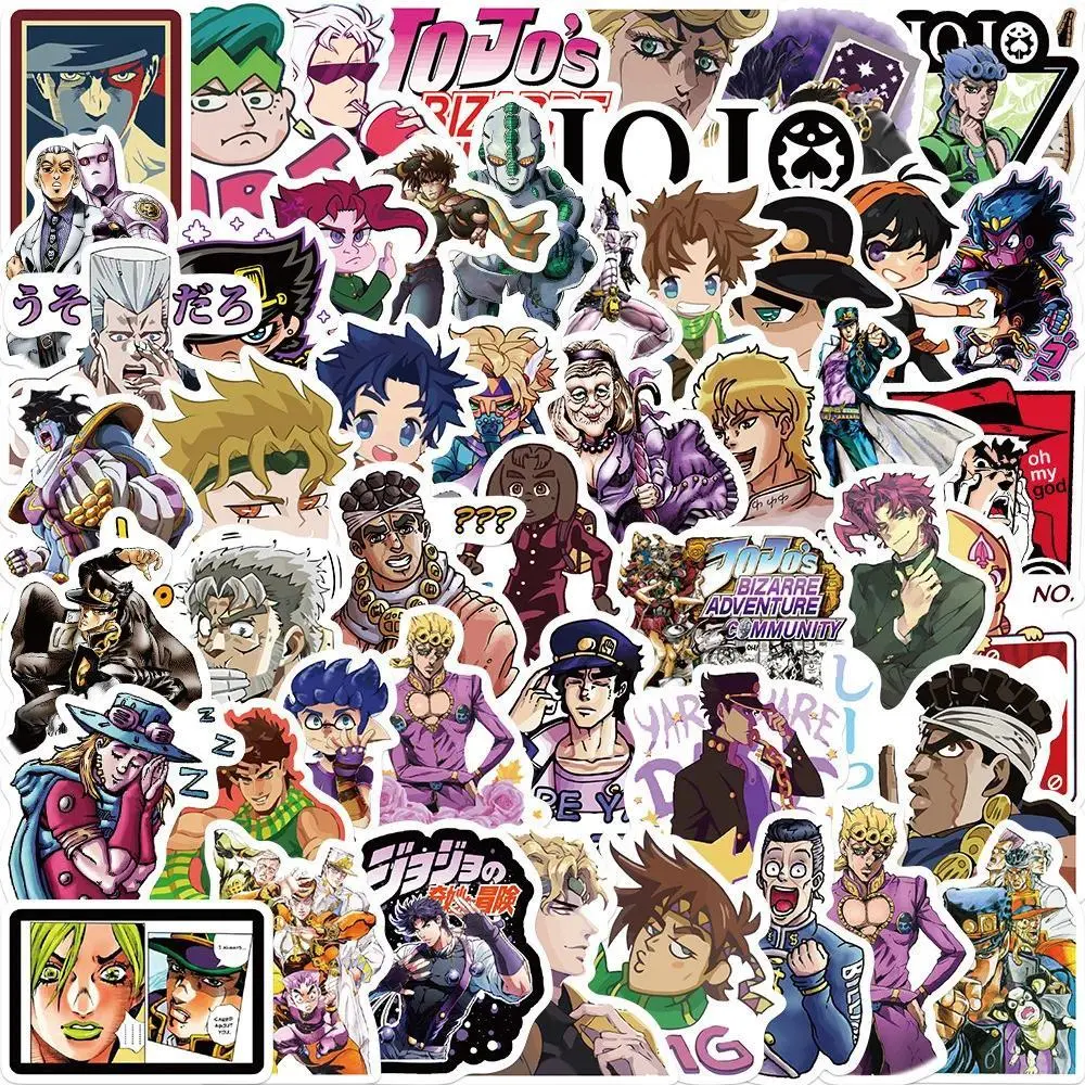 2026 hot item 50Pcs Anime JoJo's Bizarre Adventure Stickers Cartoon Decals for DIY Guitar Suitcase Skateboard Laptop Phone Decals Stickers Popular stickers