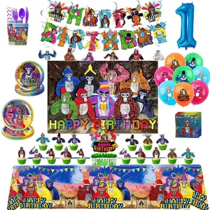 Gorilla Tag Theme Birthday Party Decoration Number Balloons Backdrop Cake Toppers Tablecloth Cup Party Supplies Baby Shower Gift