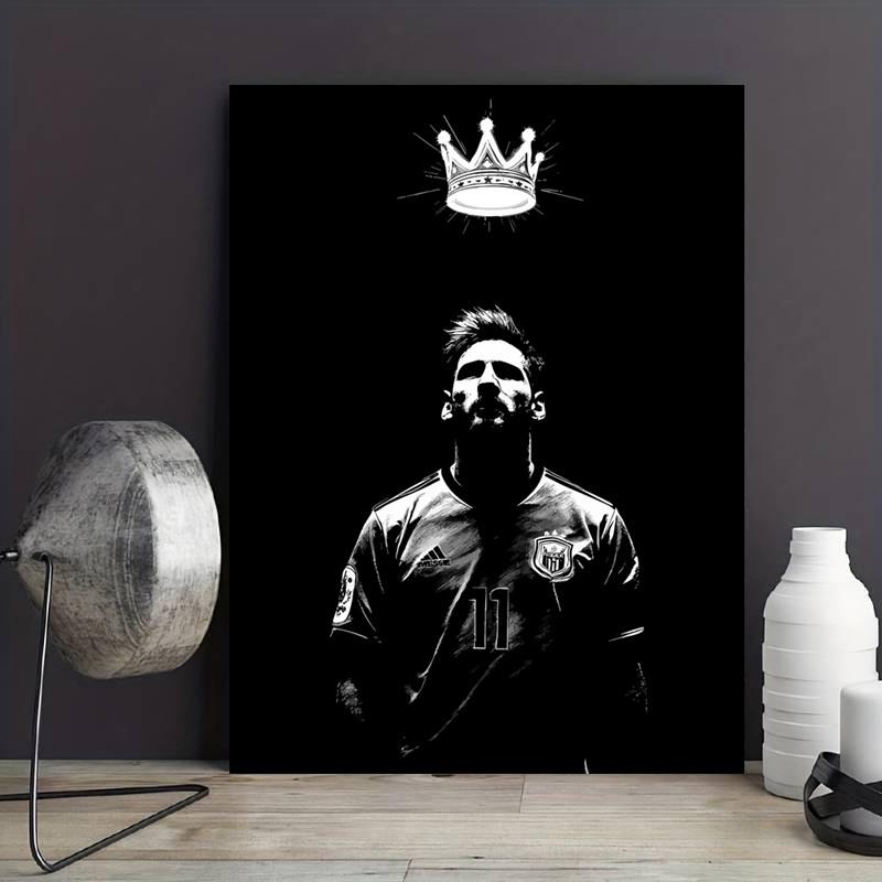 1 piece/set frameless canvas painting print poster, Canvas prints, minimalist style art, Lionel Messi, King of Football, a perfect gift for sports culture enthusiasts, ideal gift for bedroom, living room, kitchen, mural, wall decoration, room decoration
