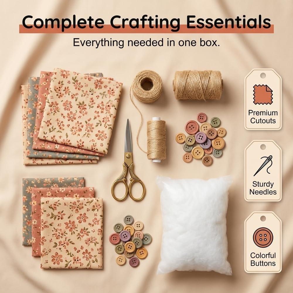Patchwork Mouse DIY Kit, Hand Sewing Craft Set, Creative Quilted Animal Project, Cute Mouse DIY Kit, Perfect Gift for Sewing Enthusiasts