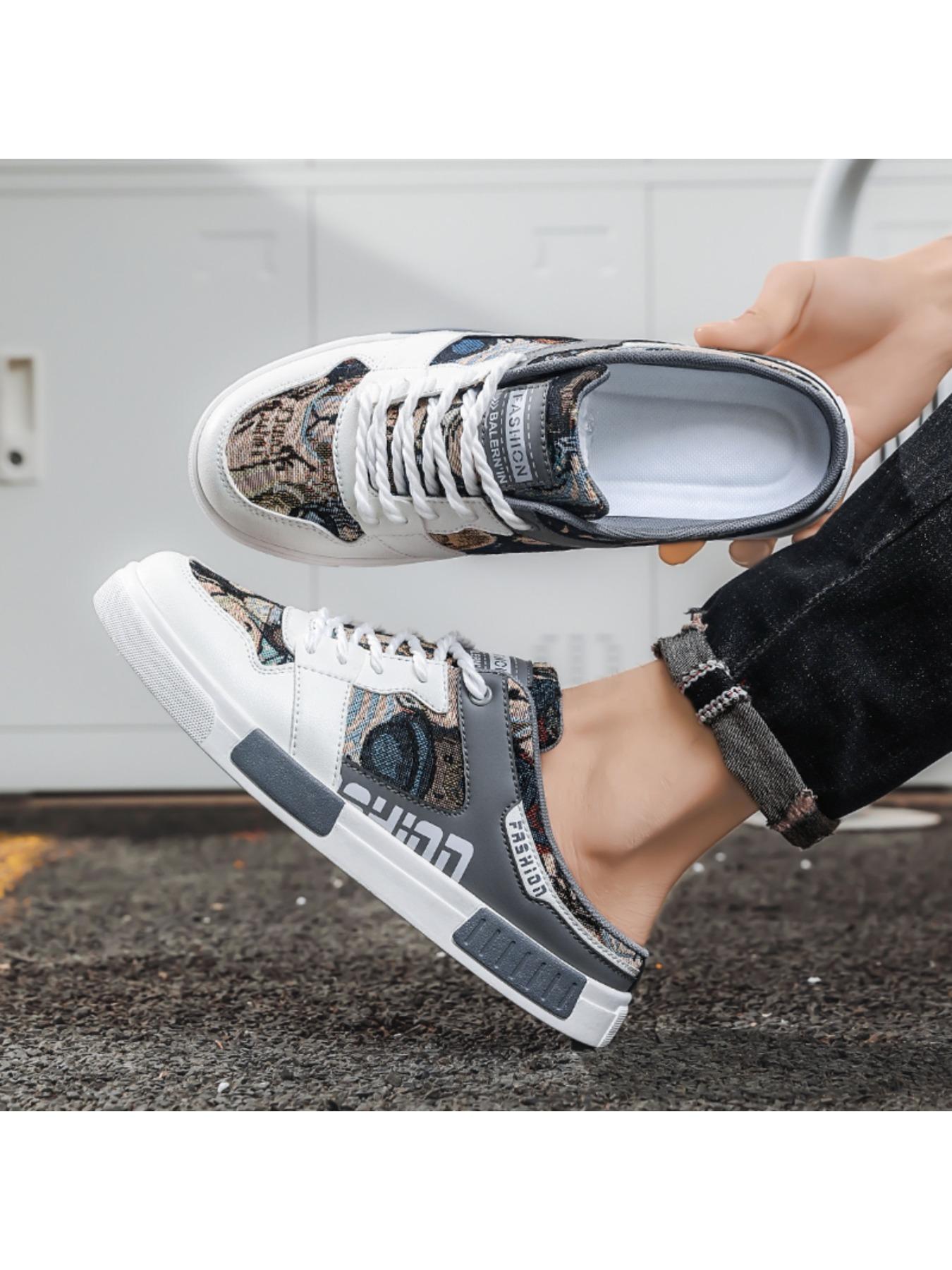 Summer Men's Half Slippers Fashion Large Size Non-Slip Breathable Casual Slippers, Stylish Comfortable Footwear for Daily Wear, Mesh Breathable Slides