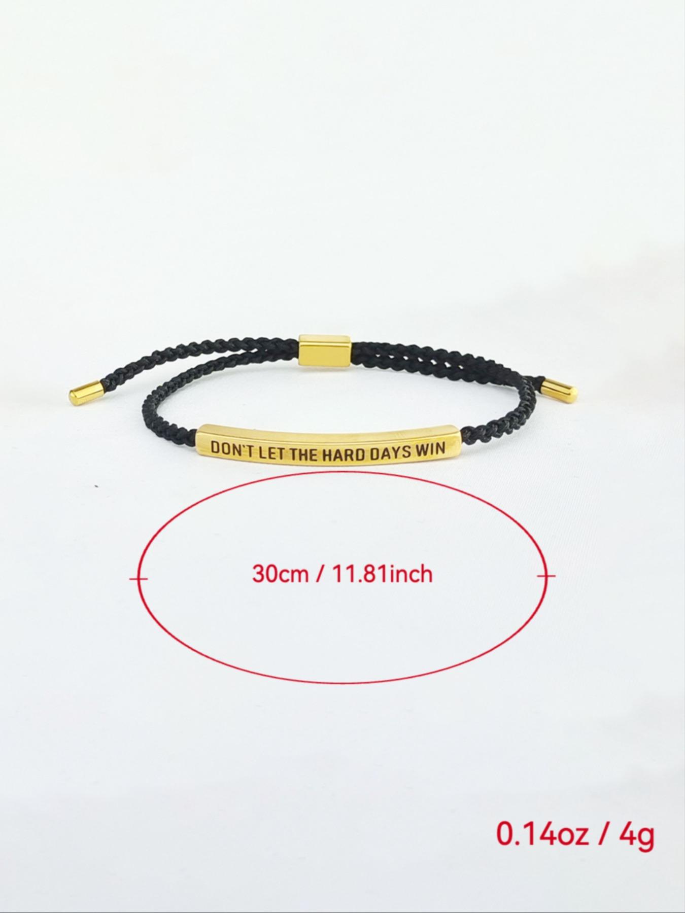 Stainless Steel & Bracelet, Adjustable 10 Inch Design, Custom Engraved Message, Elegant Style for All Occasions, High Quality Bracelet, Permanent Bracelet