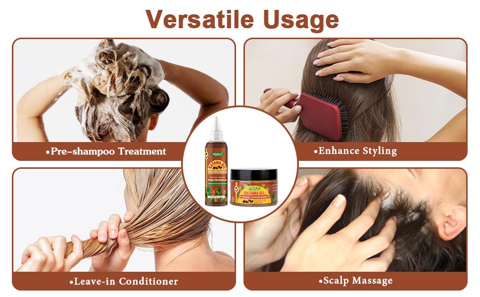 Batana Oil for Hair Growth - Organic Hair Oil for Thicker Hair, Natural Raw Oil for Healthy Hair Care Thickening Boost Repair Haircare Conditioner