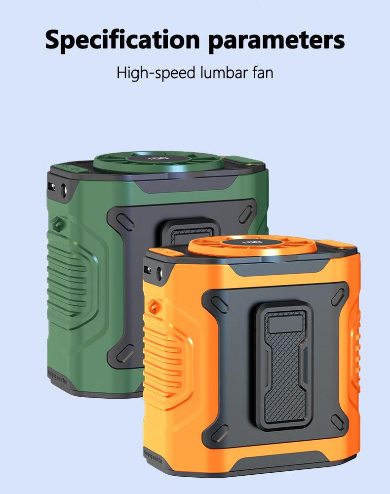 [Spring Deals] Coucur 2026 New Personal Portable Fan USB Rechargeable Waist Fan with Clip & Power Bank 4000mAh Battery 100 Wind Speeds Cooling Fan with LED Light for Outdoor Travel Camping Back to School Father's Day Gift