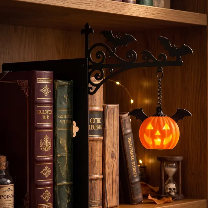 LED Bookshelf Light, Mini Vintage Lantern Style Lamp, Warm Glow Book Decor Light, Cozy Reading Room Decoration