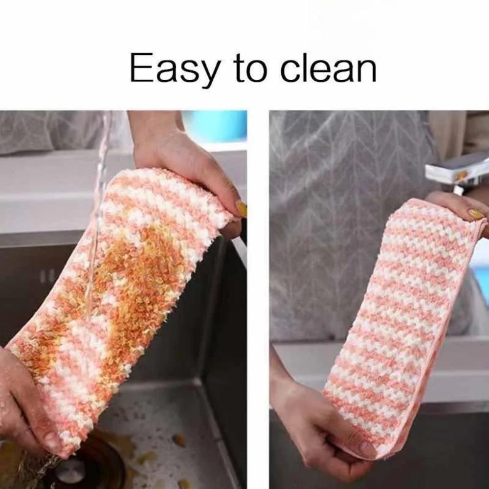 Ultra-Absorbent Microfiber Dish Cloths - Thickened Dual-Side for Kitchen, Bathroom & Restaurant Cleaning. Fast-Drying, Anti-Bacterial & Grease-Proof. Durable Multi-Surface Scrubber for Home & Commercial Use.
