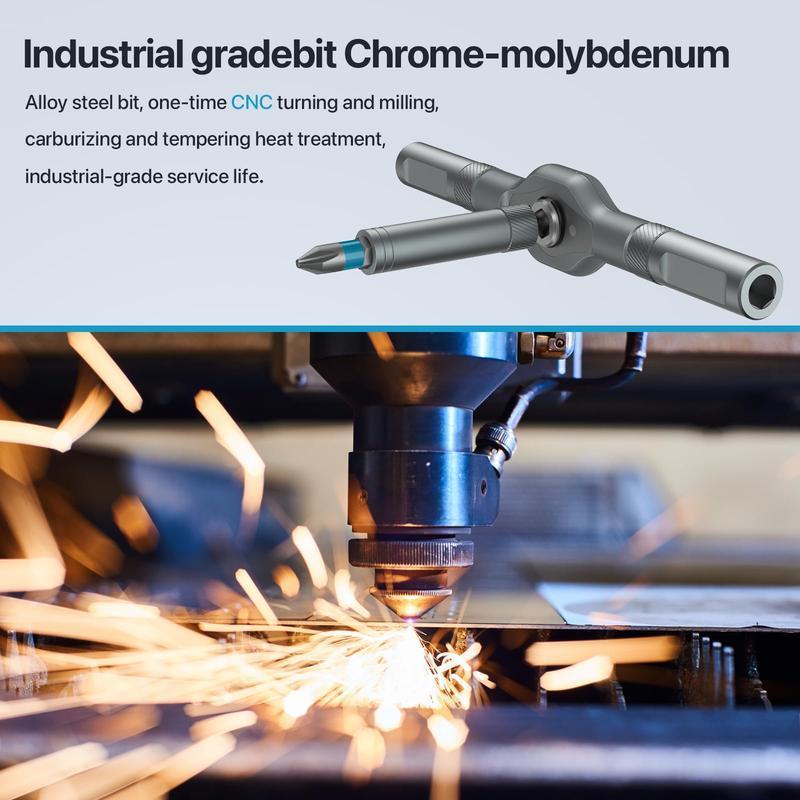 SEESE 24-in-1 Magnetic Screwdriver Bit Set, Household Repair Toolkit with T-Shaped Ratchet Handle, Portable Precision Hand Tool Kit