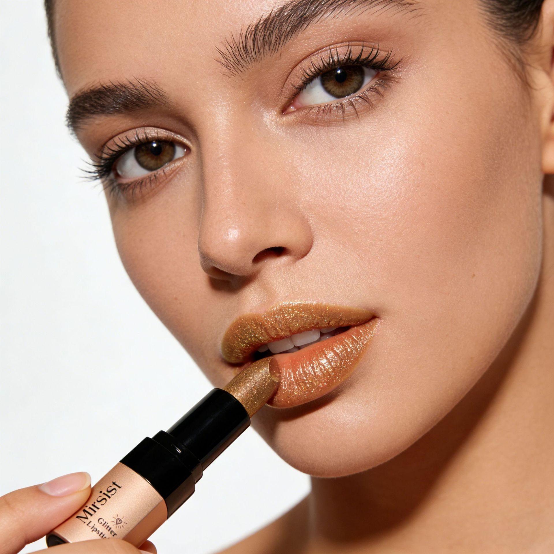 Single Tube 6-Color Metallic Gloss Lipstick, Gold Flash 3D Lipstick, Sparkling Pearl Shine Lipstick, Ideal Gift, Mother's Day Gift