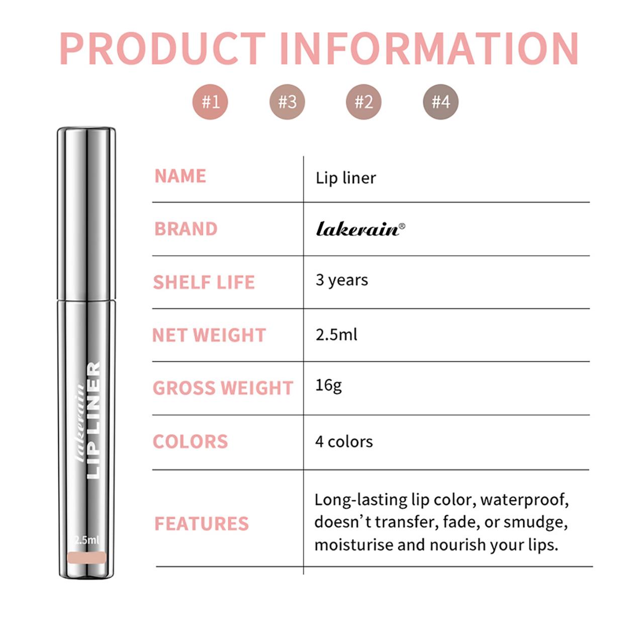 Peel Off Matte Lip Liner, 4 Counts/set Long Lasting Peel Off Lip Stain, Semi-permanent Matte Lip Stick,Women's Gifts，Mother's Day Gift