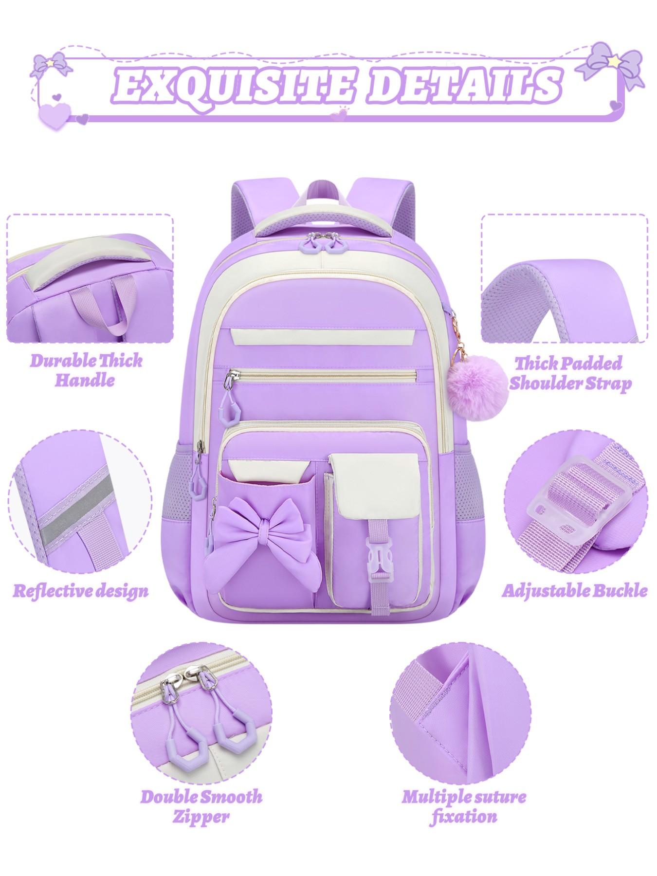 Butterfly Knot Women's Casual Backpack, Lightweight Large Capacity School Bag, Ideal for Back-To-School, Travel, and Daily Use