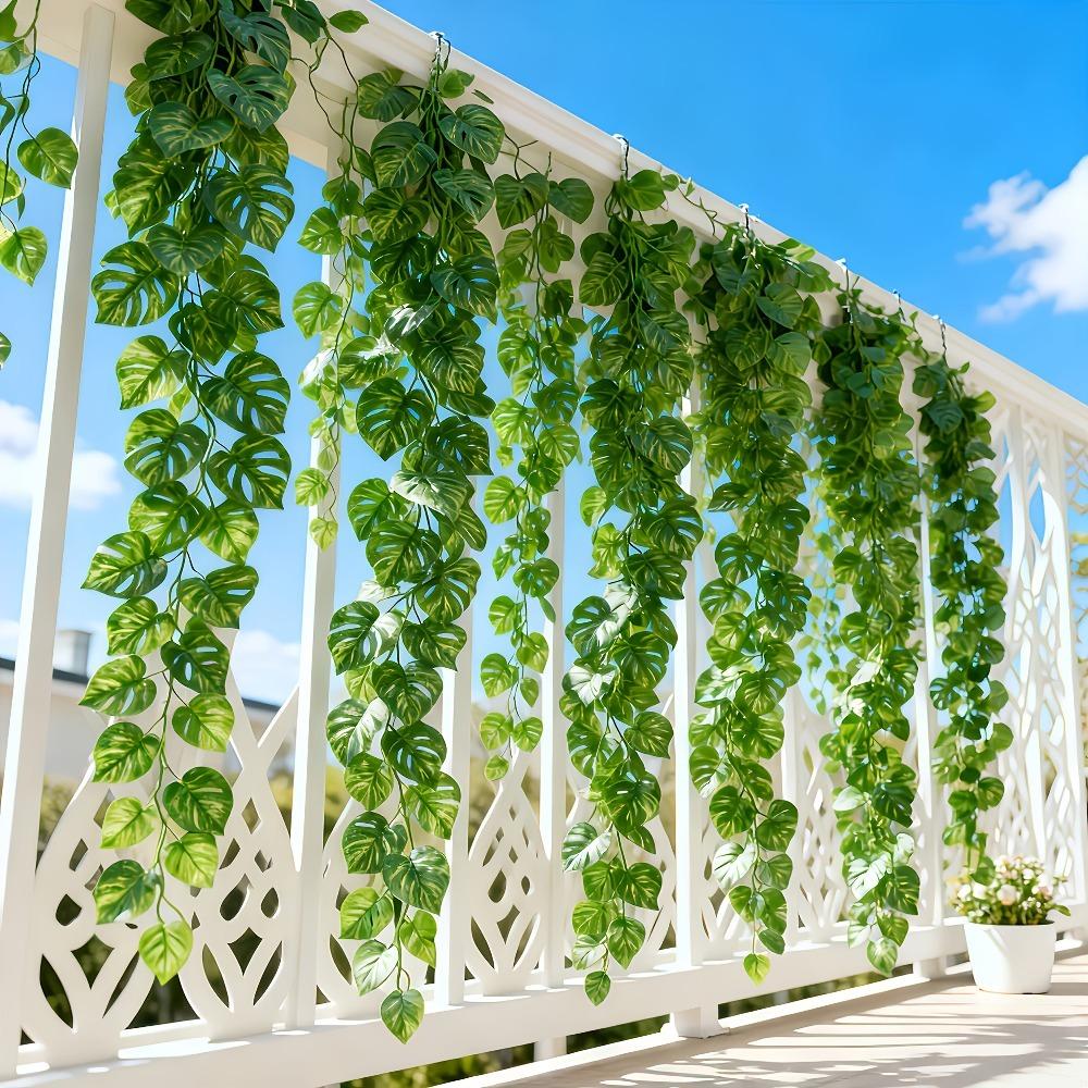 4Pcs Extra Long 6.84 meter - Artificial Turtleback Vine | Evergreen Vine with Lifelike Texture, Suitable for Christmas, Thanksgiving, Hanukkah, Plastic, Hanging Decoration