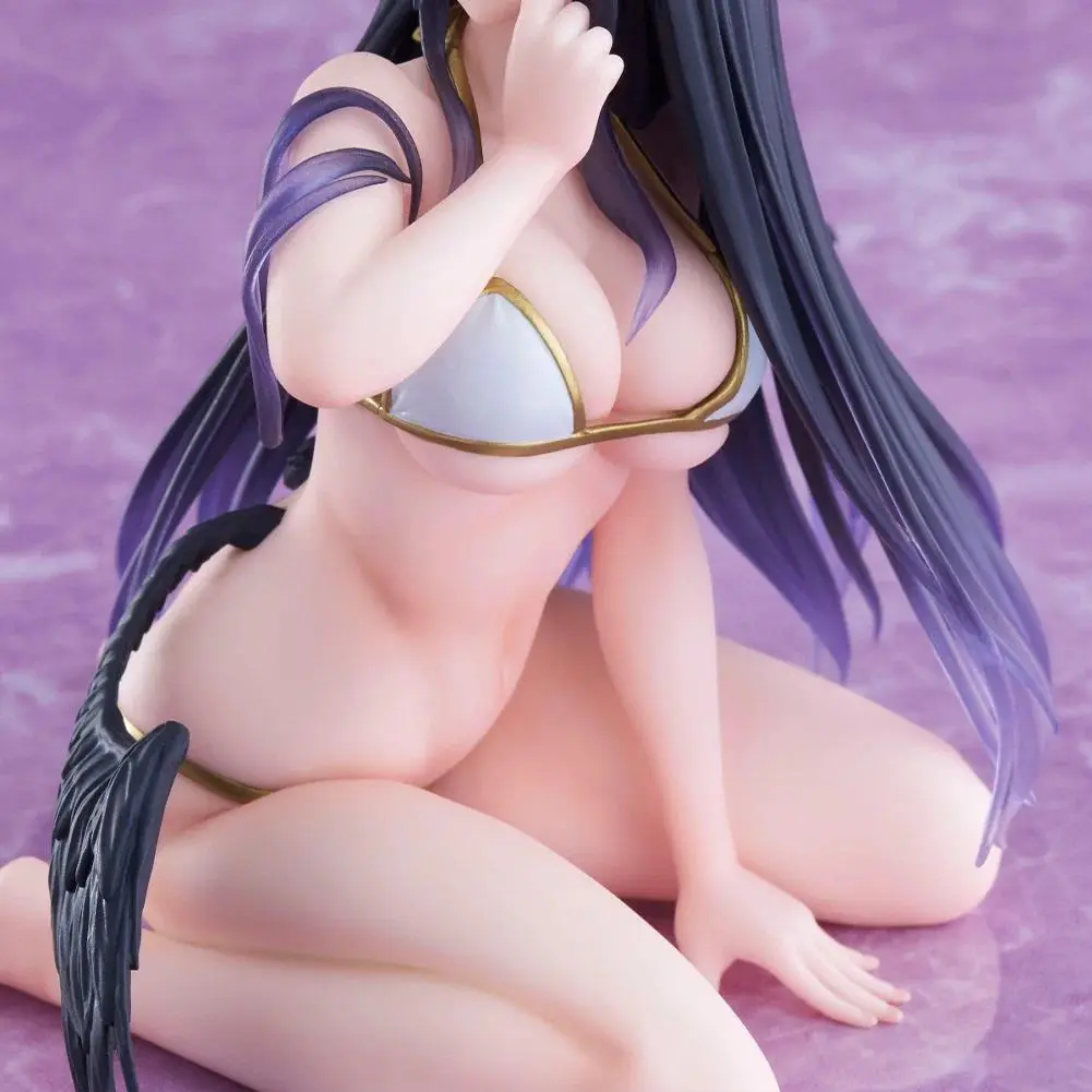 Anime Figure Albedo sitting action figure Albedo figurine swimsuit version Adult Ornament Collection PVC Model Statue Gifts 13cm