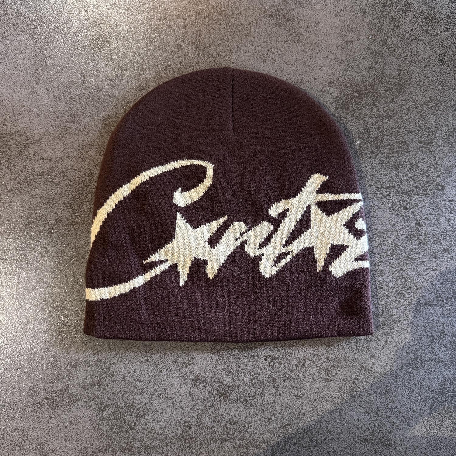 Graffiti Star Knit Beanie - Y2K Streetwear Cuffed Skullcap, Soft Warm Winter Hat for Men & Women, Hip-Hop Style, Multiple Colors