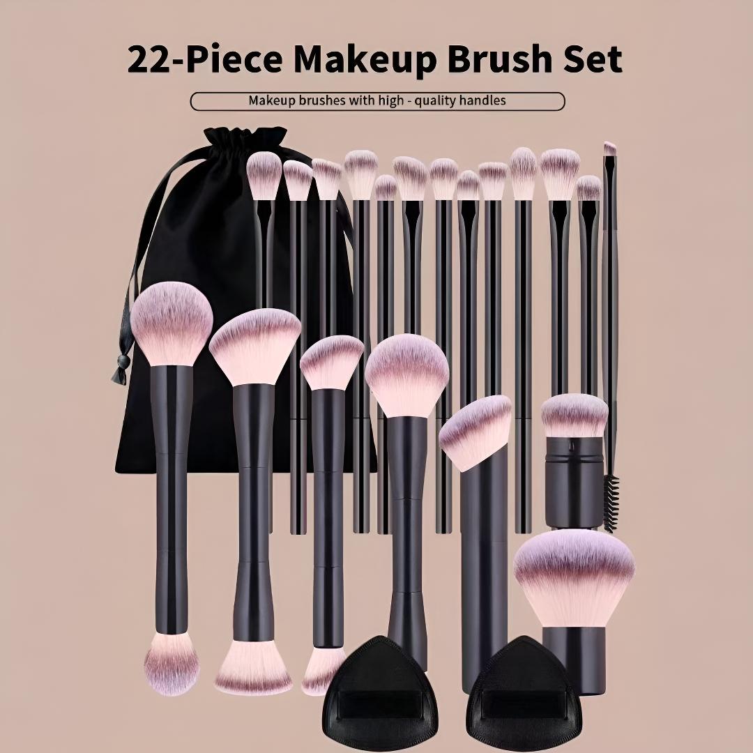 20-Piece Aluminum Makeup Brush Set with Foundation Brush, Powder Brush, Blush Brush, Eyeshadow Brush, Concealer Brush, Highlighter Brush, Makeup Brushes Set, Cosmetic Brushes