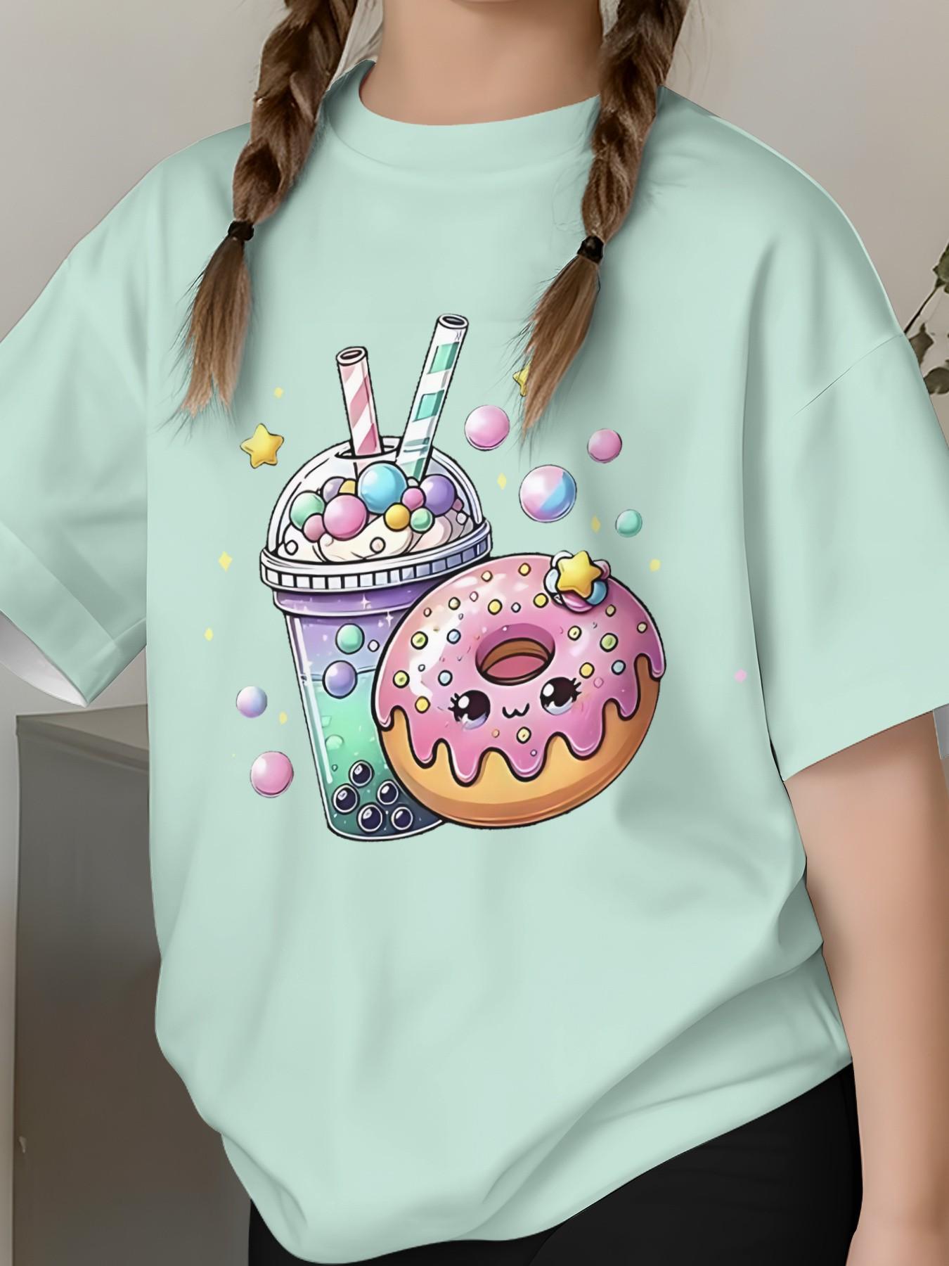 Girls' Cartoon Print Short Sleeve T-Shirt and Pants Set, Casual Streetwear, Comfortable Daily Wear, Perfect Gift for Kids, Outdoor Fashion