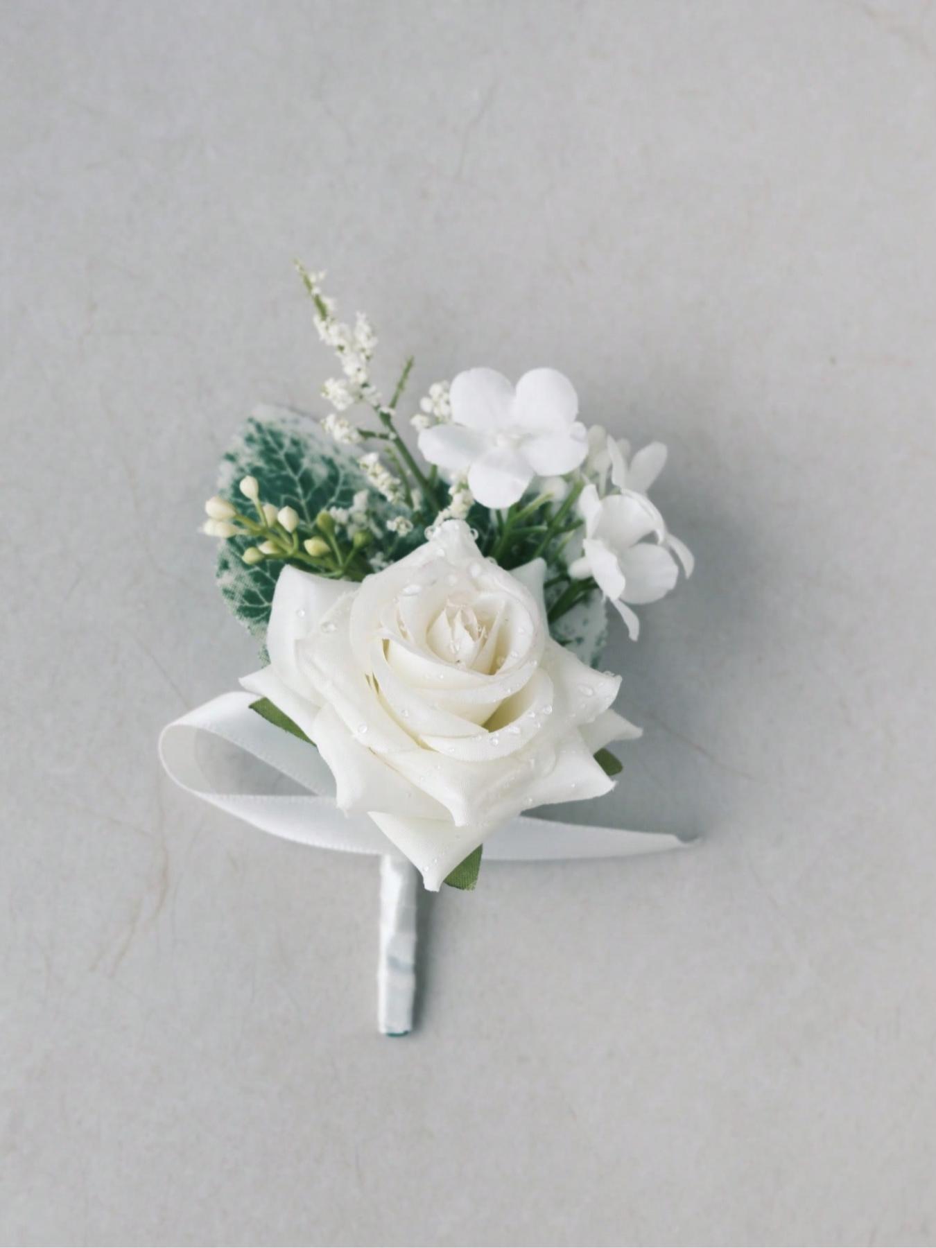 Artificial Rose Wedding Brooch Pin, Handmade Leaf Lapel Flower, Suitable for Groom Bride Bridesmaid, Elegant Prom Hair Accessory