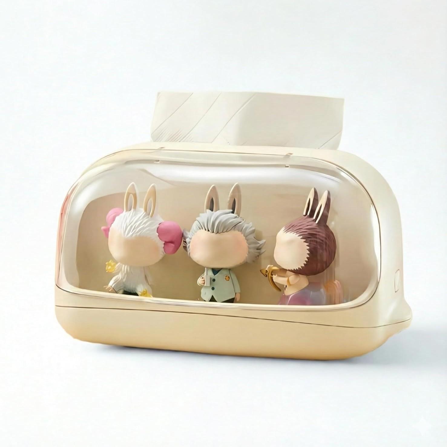 Rectangular Tissue Box with Automatic Lift Mechanism, Decorative Display Holder for Office and Living Room Use, Elegant Design for Easy Access, Paper Towel Holder