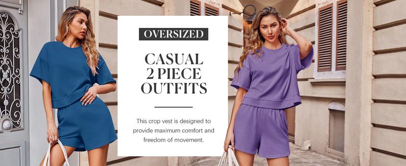 FISOEW Womens 2 Piece Outfits Casual Oversized Cropped Sweatshirt and High Waist Running Shorts Tracksuit Sets tracksuits #Springtok #TikTokShopJumpstartSale Summer Sportswear i am gia track set tracksuits for women