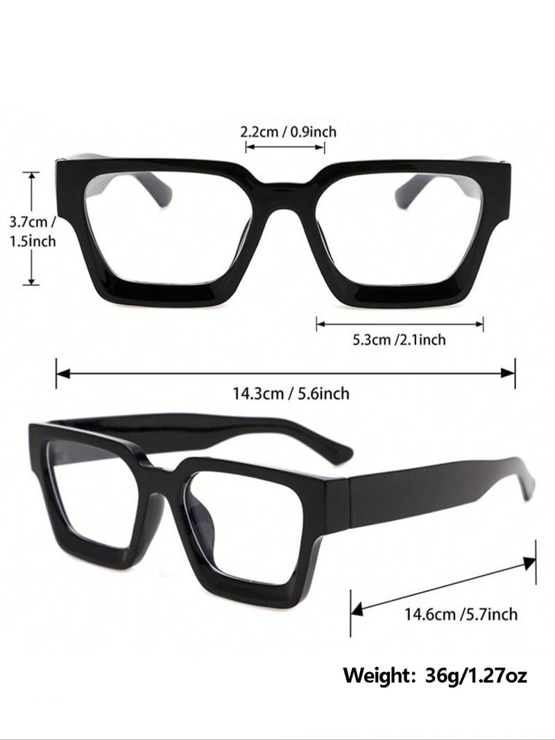 Classic Elegant Square Non-Prescription Glasses, Stylish Square Frames, Unisex Fashion Eyewear for Daily Use, Office & Casual Activities, Comfortable Fit
