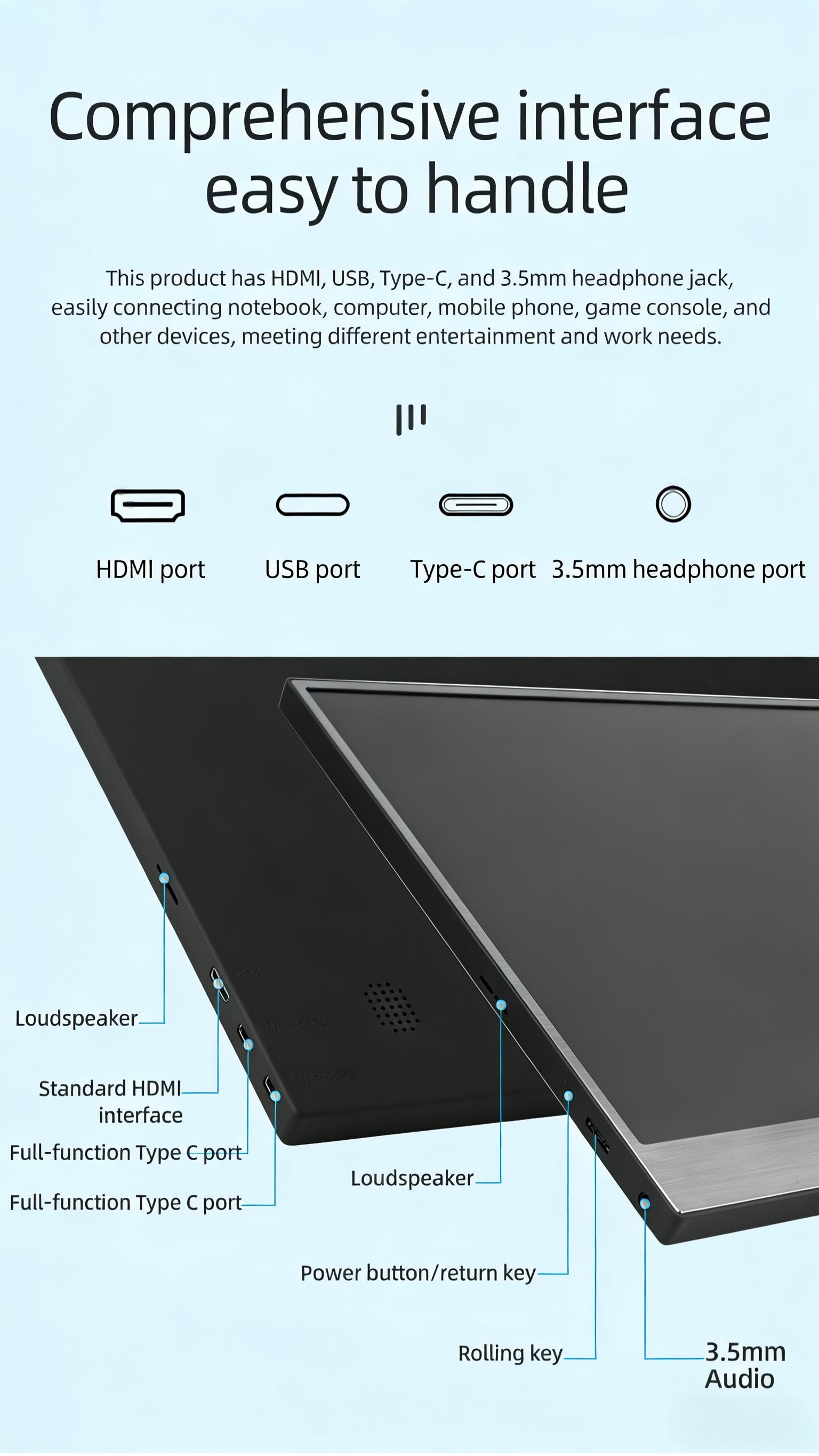 15.6 Inch Fhd Touch Portable Monitor, 100% Srgb Compatible with Ps5/switch, Includes Smart Protective Case, Ideal for Gaming and Work