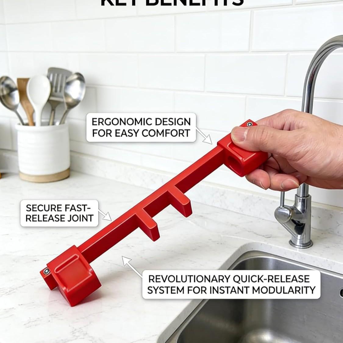 1 PCS Universal Faucet Handle Lock for Double Sinks, Child & Pet Safety Guard with Central Pipe Fixation, Prevents Handle Turning Durable Tap Lock, Quick-Install Sink Faucet Stopper for Kitchen Bathroom