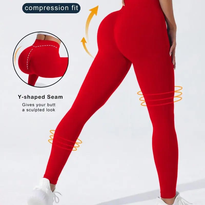 Women's High Waist Yoga Pants, Yoga Activewear, Activewear Bottoms, Stretchy Sports Leggings, Compression Leggings for Running & Cycling, Fashionable Workout Gear for Gym & Exercise, High Waisted Training Leggings, High Waists Leggings