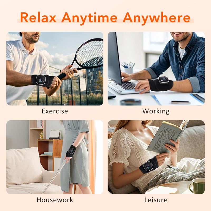 Light Wristband Heating Massage Device, 5 Heat Settings & 3 Vibration Modes, Hand Wrist Massager Home Use