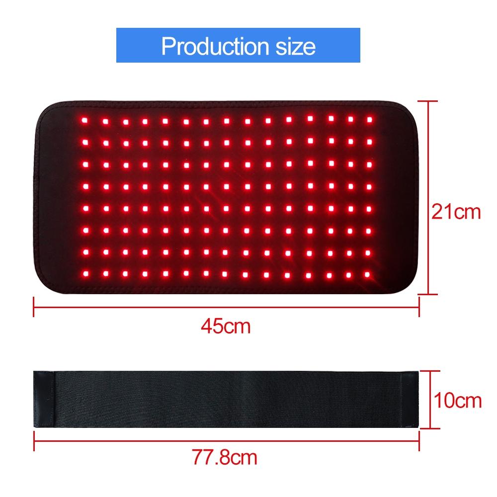 120 LEDs Red Light Infrared Therapy Belt 850nm 660nm Back Legs Arms Burn Fat Wrap Slimming Machine Waist Heat Pad Warming Uterus Stomach 5 Brightness Levels Home Physiotherapy