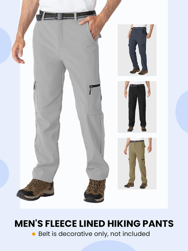 YSENTO Men's Waterproof Cargo Pants Snow Ski Outdoor Insulated Trousers Hiking Snowboard Fleece Work Pants 6 Pockets Workout Jogger