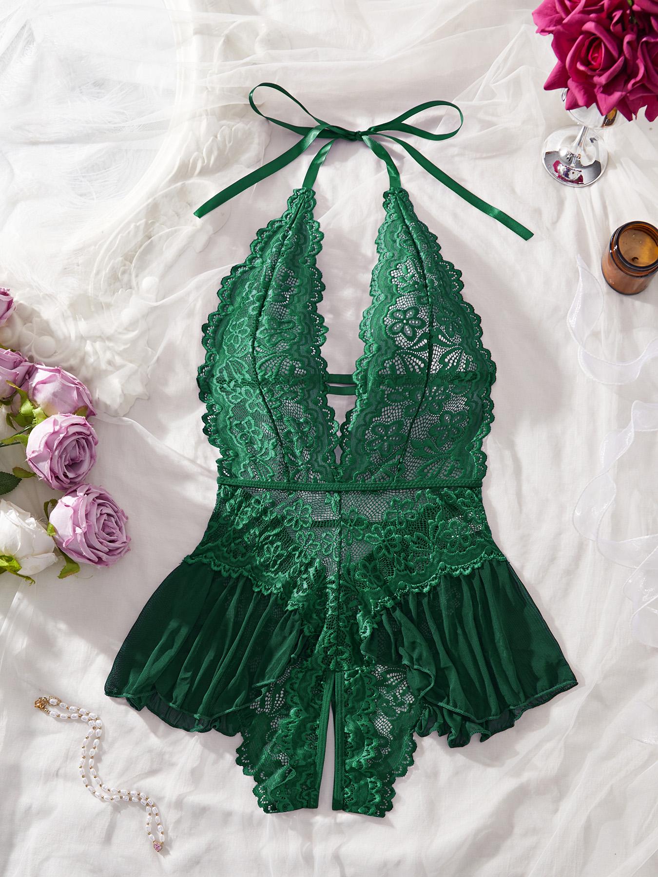 Plus Size Women's Lace Bodysuit, Elegant Soft Fabric, Perfect for Parties and Special Occasions