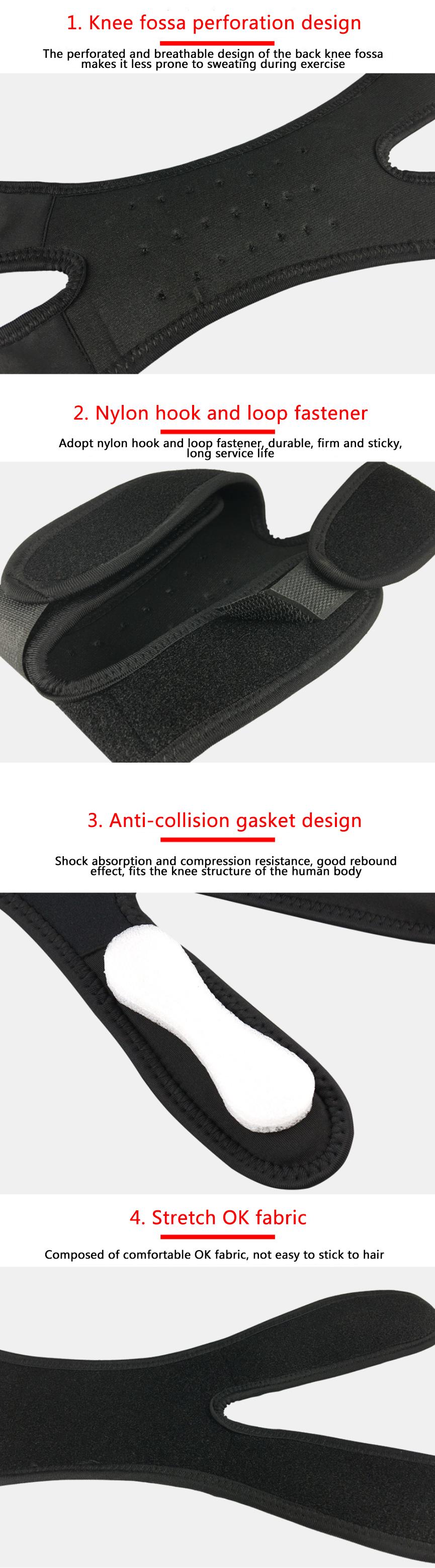 Athletic Knee Support Sleeves Adjustable Stabilizing Patellar Sleeve Non-Slip Compression Shock Absorption Meniscus Tear Knee Brace for Running Basketball Volleyball Cycling Mountaineering Athletics Men Women One Size Leg Protectors