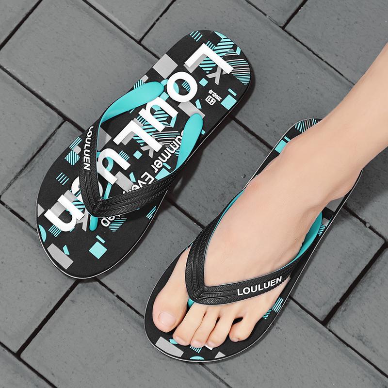 Men's Casual Flip-Flops, PVC Material, Medium Width, Less Than Ankle Height, Comfortable Beach Sandals, Non-Slip, Ideal for Home & Beach