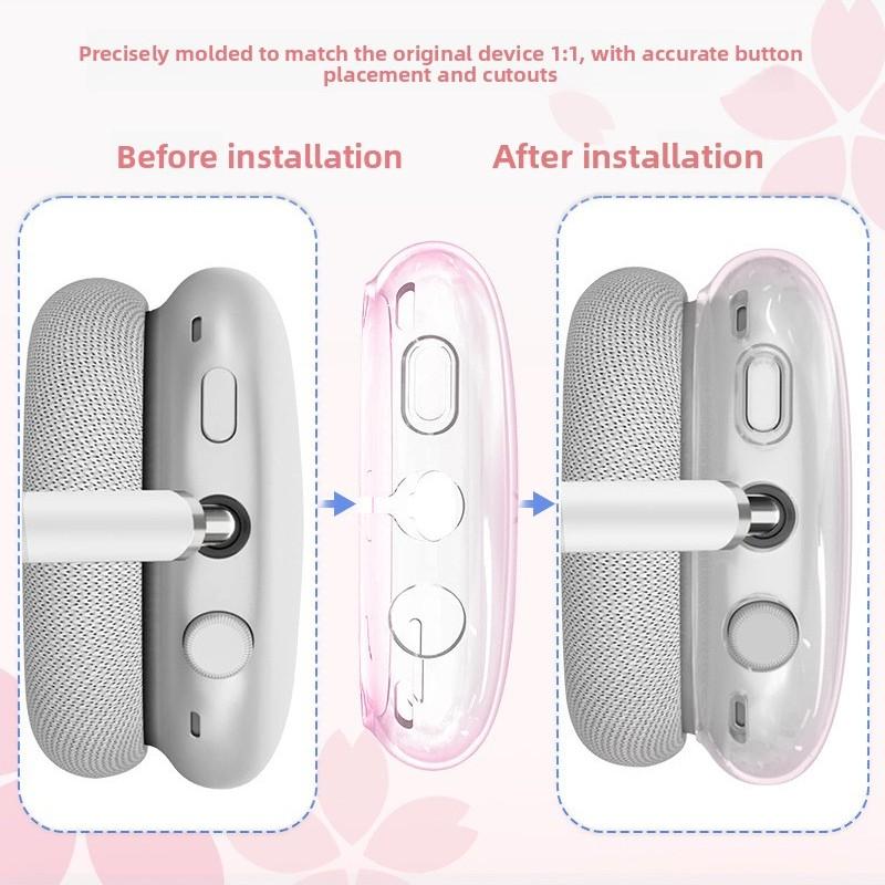 Silicone Case Cover for AirPods Max 2 Headphones,Clear Soft TPU Ear Cups Cover/Ear Pad Case Cover/Headband Cover for AirPods Max 2/1 (2026/2024/2020),Transparent Accessories for Apple AirPod Max