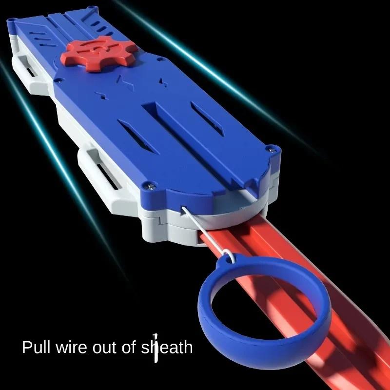 Unisex Plastic Parent-Child Interactive Telescopic Sword Fidget Toy, 8-10 Years Stretching Eject-Retract Multi-Player Battle Game Set, 3D Decompression Stress Relief Toy