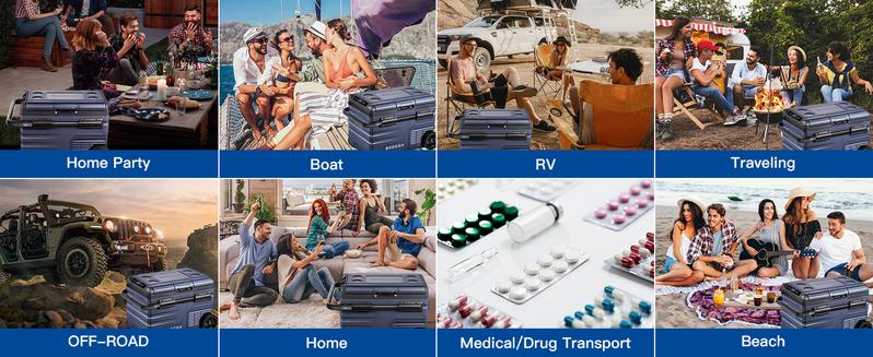 BODEGA 35L Dual Zone 12V Car Refrigerator Freezer Chest RV Camping Travel Outdoor