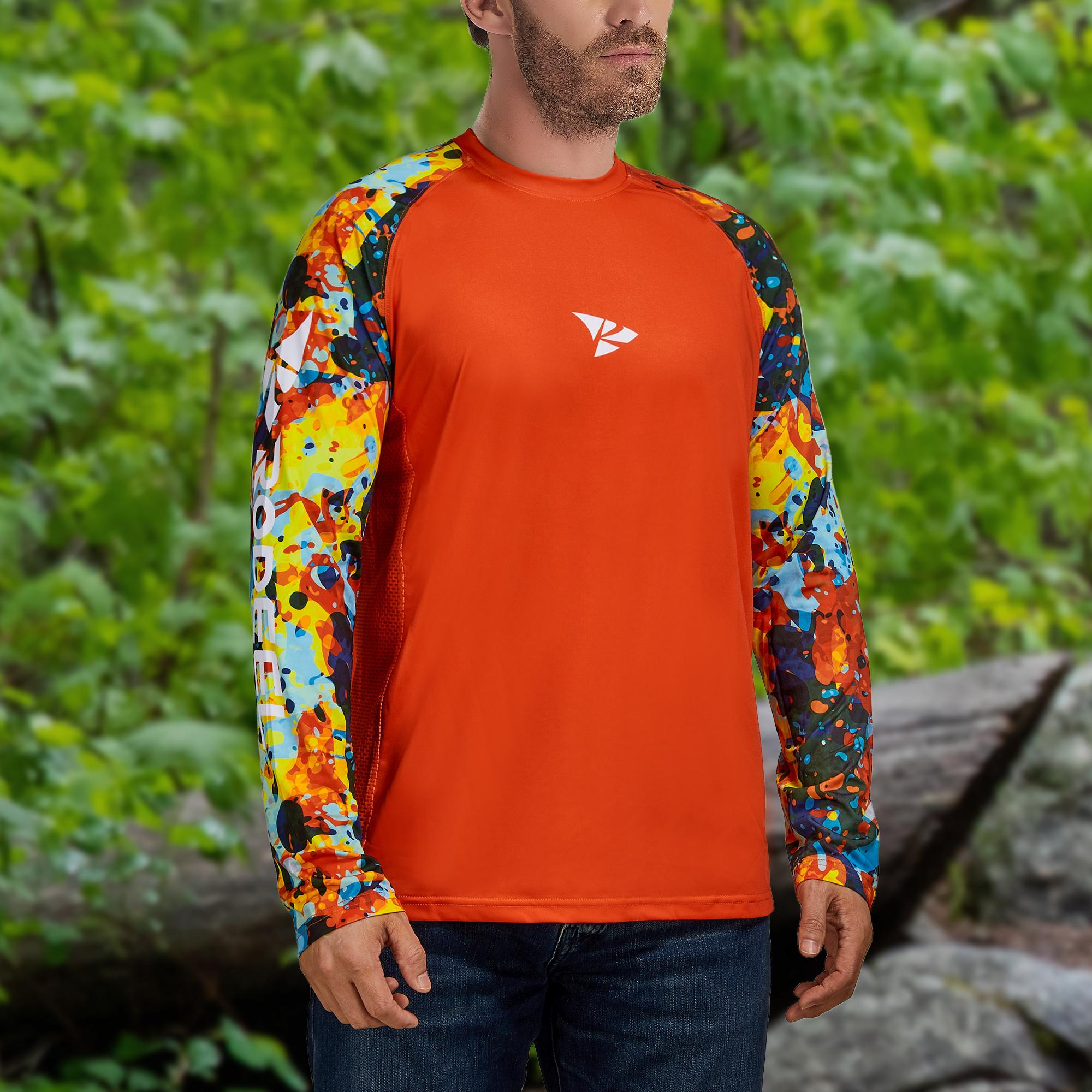 【RODEEL】902 Long Sleeve Shirts Men UPF 50+ Sun UV Protection Lightweight Quick Dry Moisture Wicking Breathable Cooling Athletic Activewear for Outdoor Sports Gym Workout Hiking Camping Running Fishing Boating Construction Landscaping, Holiday Gift