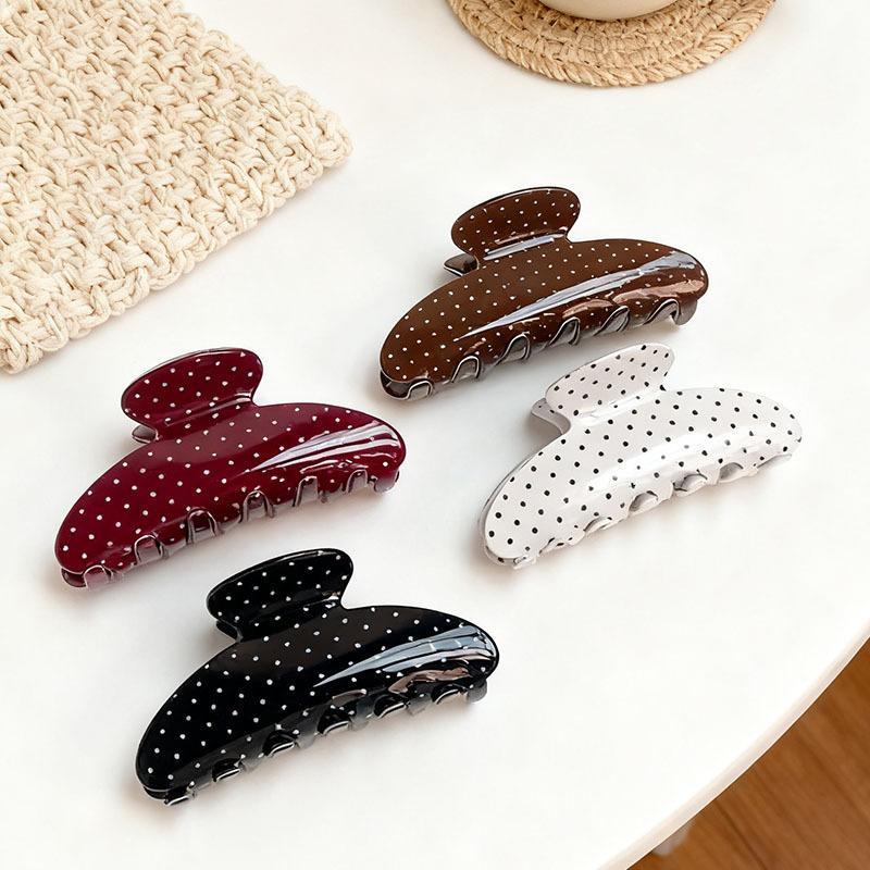 Women's 5pcs Polyester Glossy Dotted Pattern Hair Claw Clips, Non-Slip Jaw Clips for Leisure Use, Unisex Multi-Color Fashion Hair Accessories