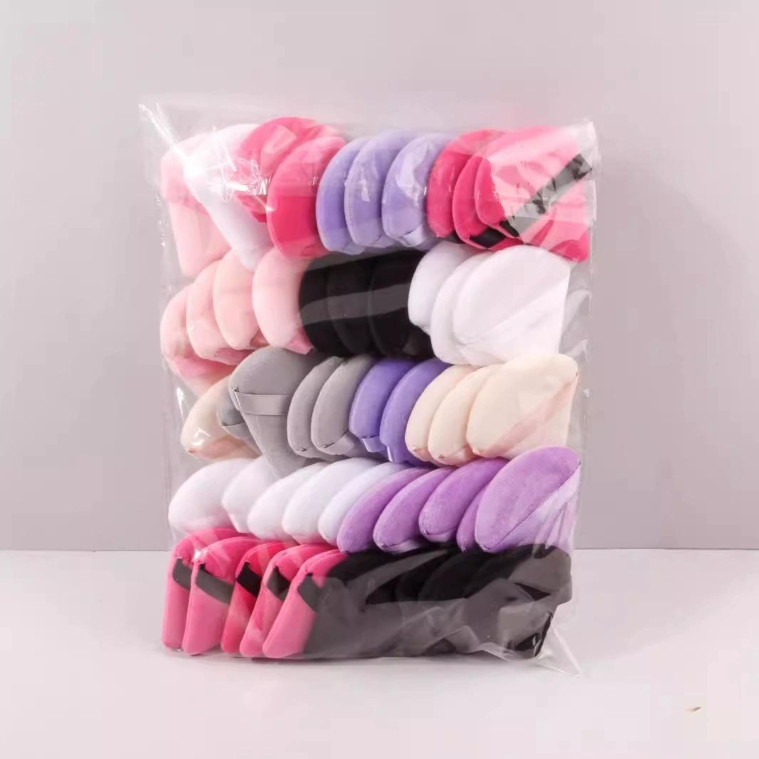 50 Pack Triangle Velvet Powder Puffs, Reusable Makeup Sponges, Multi-Color Plush Face Puffs for Foundation Setting, Essential Beauty Tools