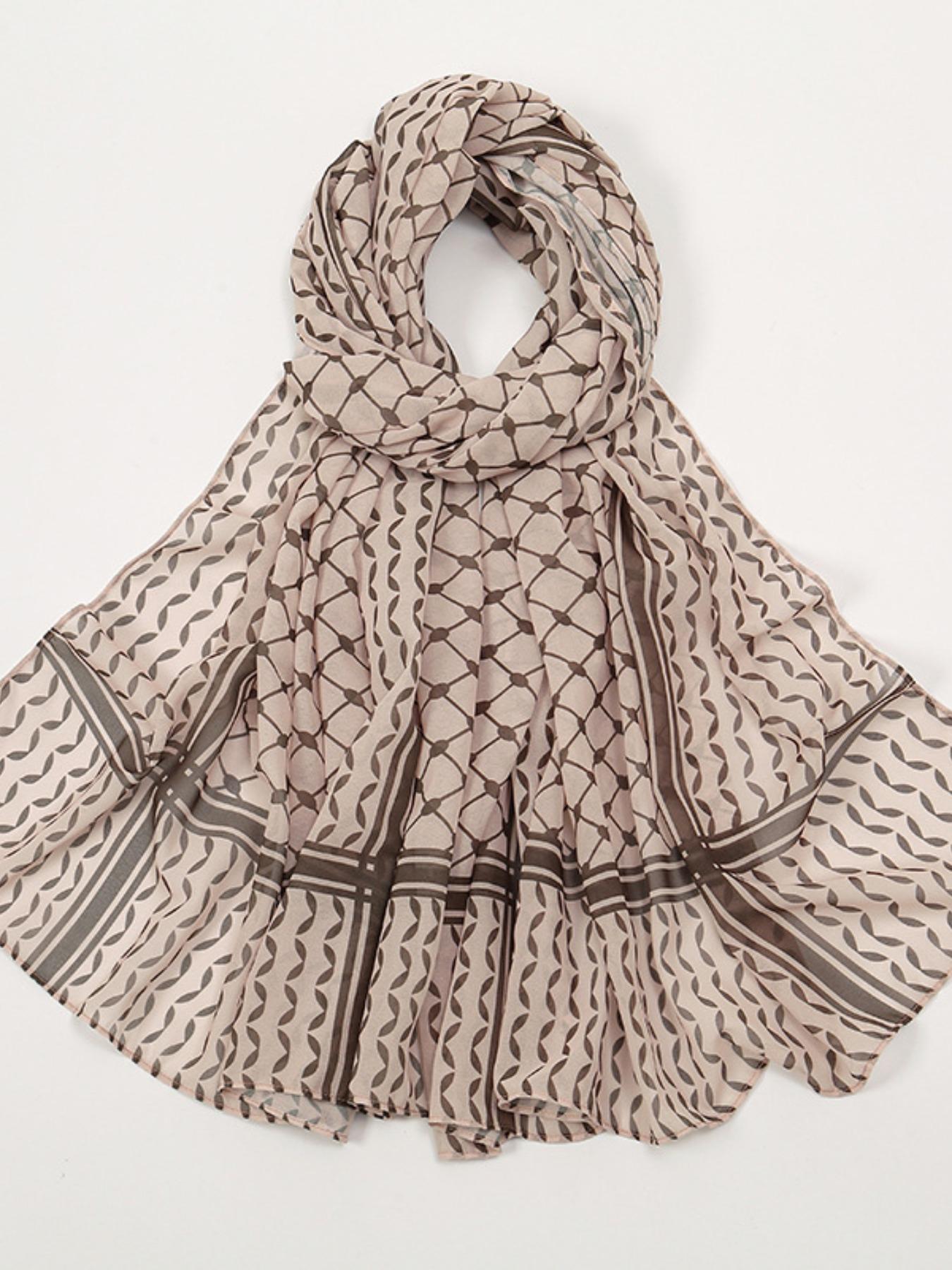 1pcs Bestselling New Pearl Chiffon Print Women's Headscarf, Dubai Turkish Palestine Arab Scarf, Fashionable and Stylish Accessory