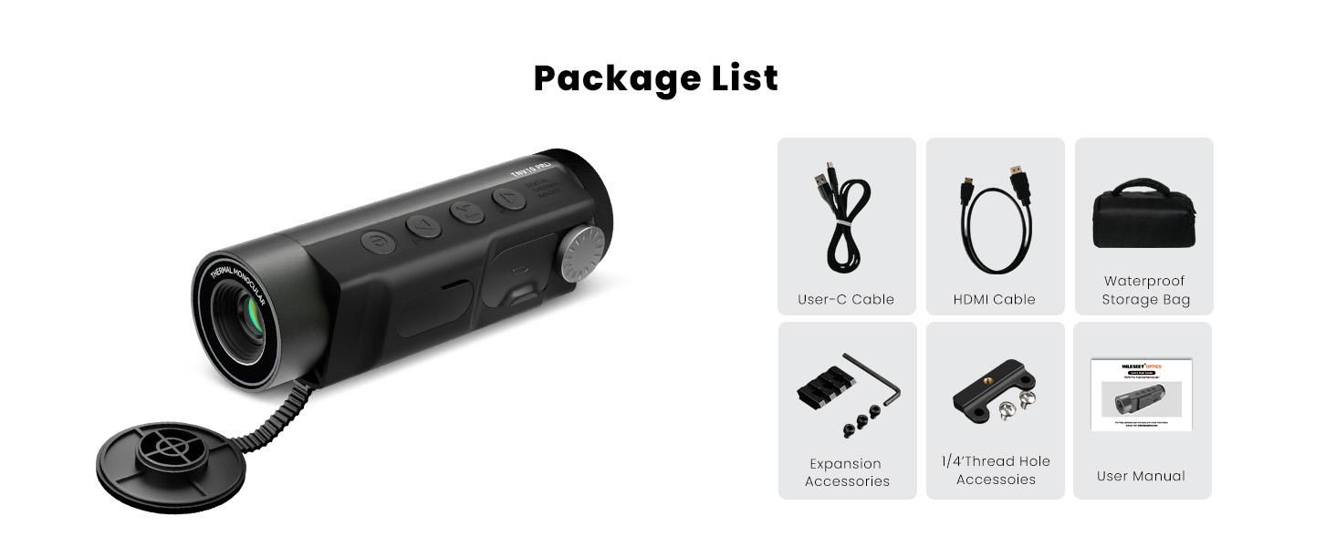 MiLESEEY TNV10 PRO Thermal Monocular 320x240 13mm 1000 Yards 50 Hz Aircraft Mg-Al Alloy Night Vision Handheld Imaging 4X Zoom Video Recording UHD Mode Outdoor Wildlife Hunting Gift,Christmas gift for man