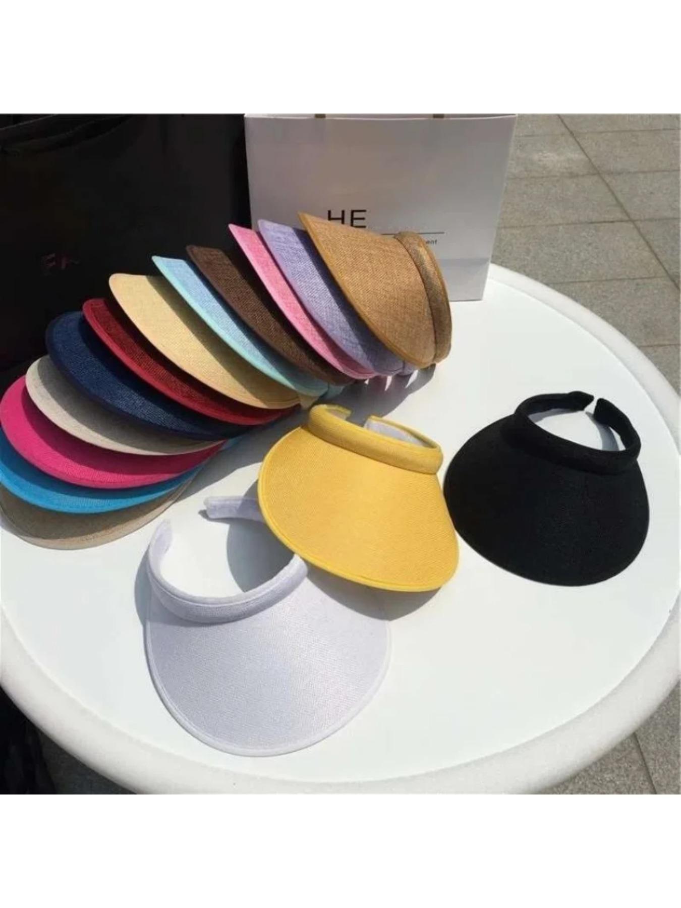New Summer Women Casual Sun Visor Hat Beach Empty hat Ladies Adjustable Nature Straw Topless Cap