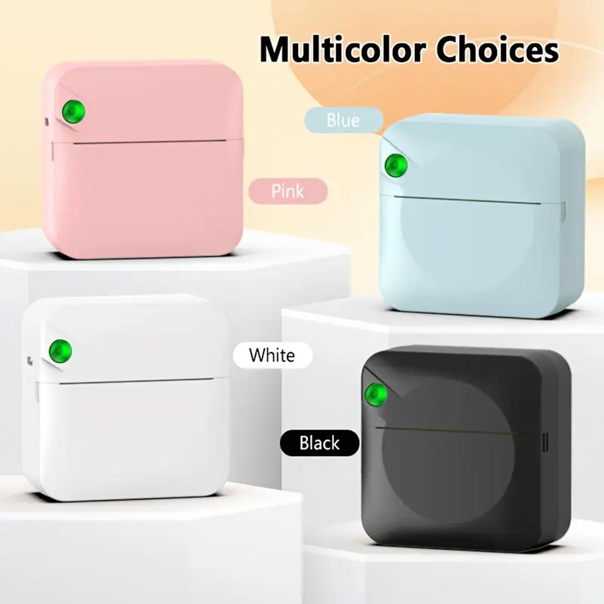 Portable Mini Printer, Wireless Sticker Printer, Wireless Thermal Printer for Notes Diary Receipts and DIY Crafts, Ideal for Travel and Home Use