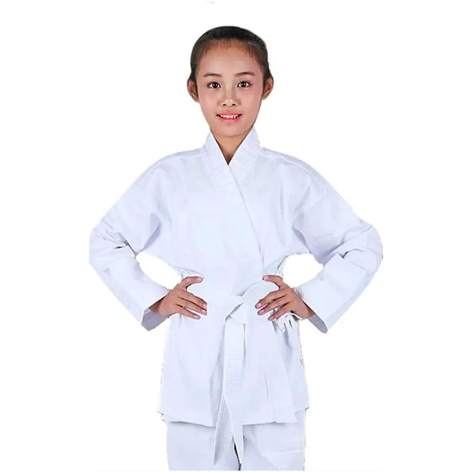 Lightweight Karate Gi Uniform with Belt for Kids & Adults, Martial Arts Training Suit - WhiteGift