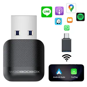 Wireless Carplay and Android Auto Adapter, Plug-And-Play USB Interface, Dual Wireless Receiver for Original Wired Cars, Easy Installation