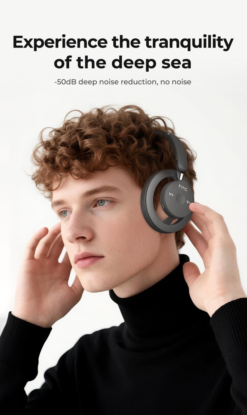 HTC HP06 OWS Open Wireless Headphone Foldable Bluetooth Headphones Over Ear with Built-in Microphone HIFI Stereo Multifunctional Earbuds Wireless Headset for Gaming, Phones, Computers, Electronics Audio Headphone