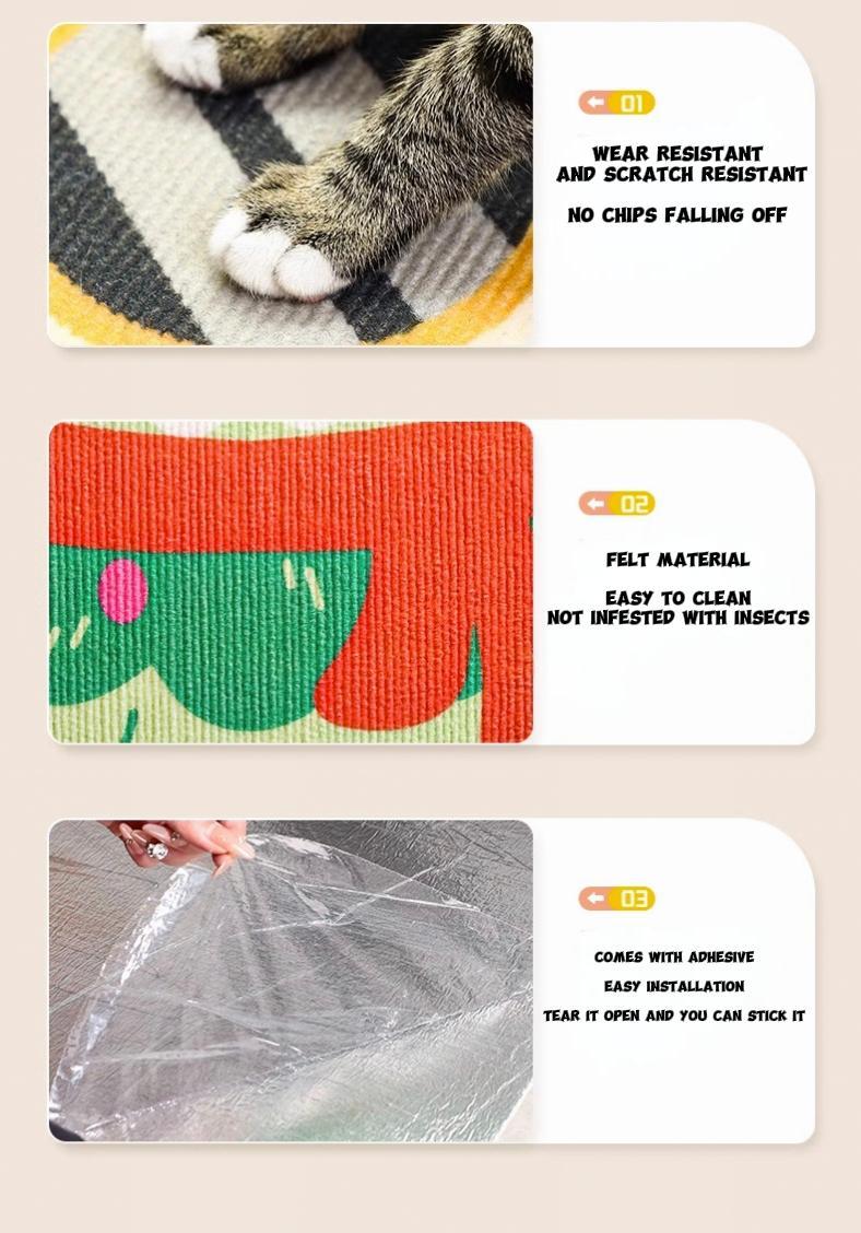 【Buy 1, Get Free Toy Mouse!】Wall Mounted Cat Scratching Board Thickened Durable Wear Resistant Protects Furniture from Cat Scratching Suitable for walls Sofas Cabinets Doors Glass Personalized Cat Tree Tower Cat toy mouse Pet supplies Scratcher